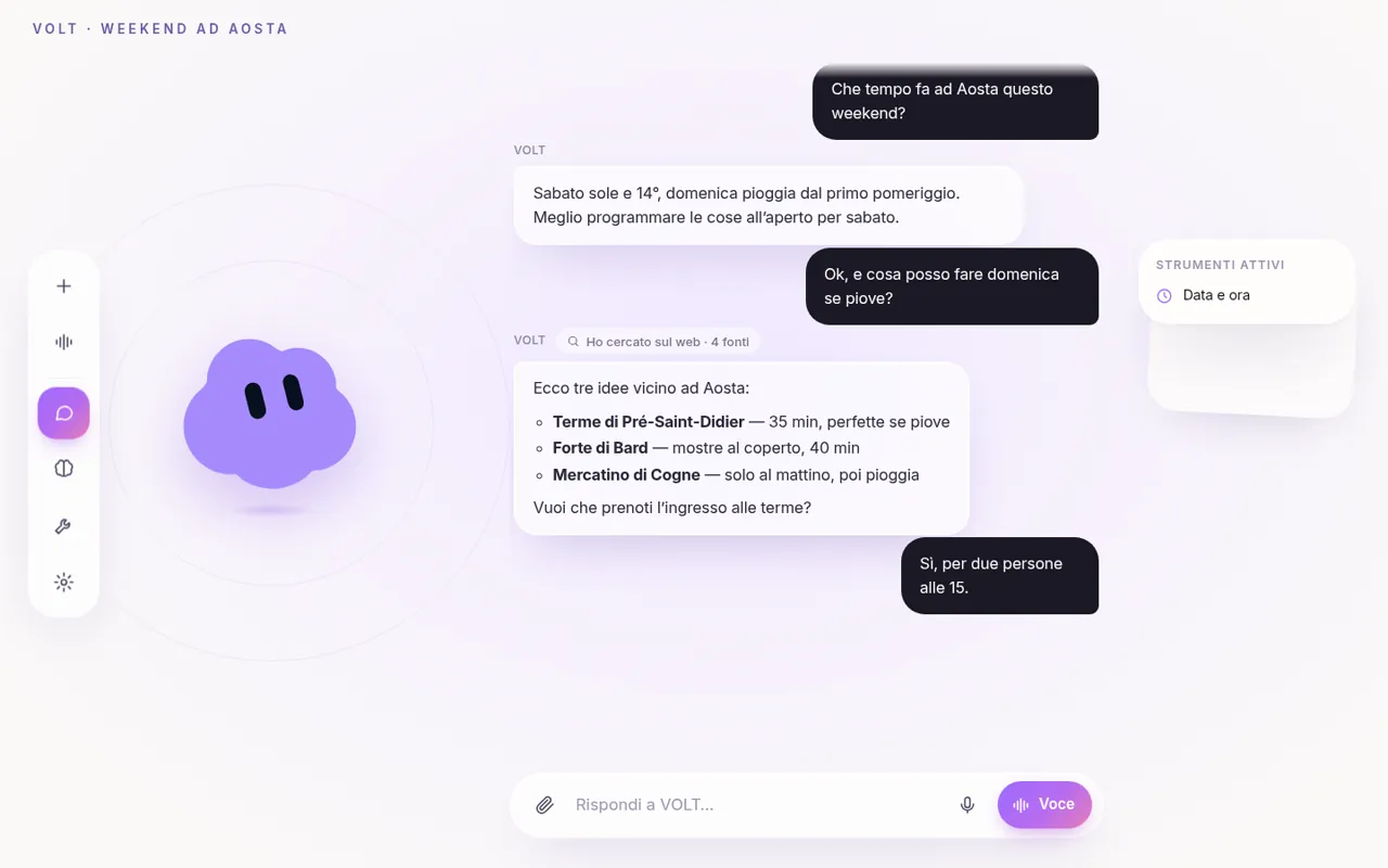 Voice chat, with a card in the reply.